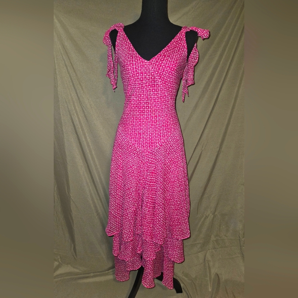Express Pink Asymmetrical Sundress V-Neck Sleeveless